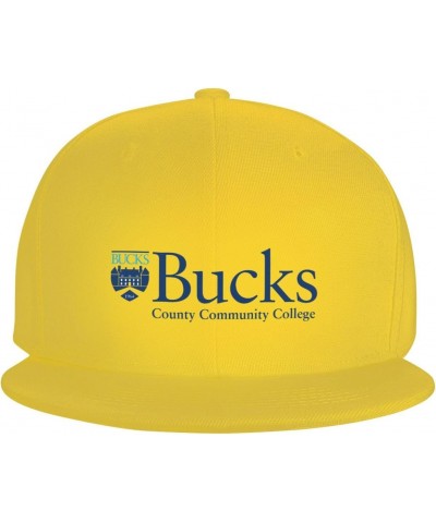 Bucks County Community College Logo Hats for Men Flat Bill Fitted Caps Hiphop Rap Adjustable Baseball $10.72 Baseball Caps