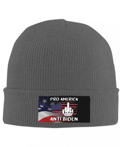 Pro America Anti Biden Cozy Knitted Beanie Hat - Stylish Winter Headwear Acrylic Ideal for All Ages Deep Heather $15.76 Skull...