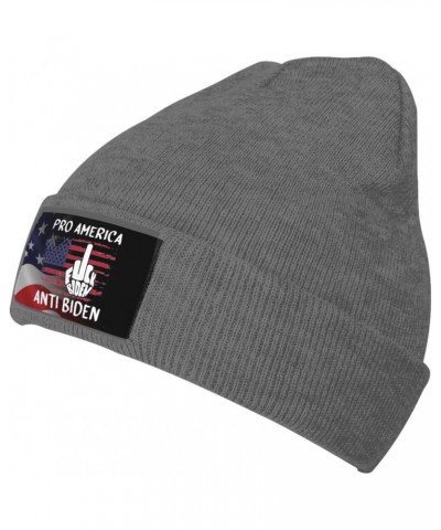 Pro America Anti Biden Cozy Knitted Beanie Hat - Stylish Winter Headwear Acrylic Ideal for All Ages Deep Heather $15.76 Skull...