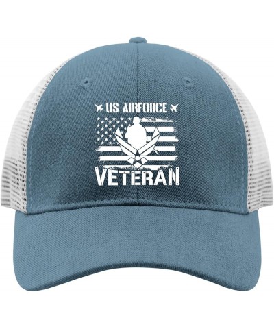 Trucker hat US Air Force Veteran Running hat Retro hat Gifts for Her Baseball Hat Suitable for Beach Accessories Skyblue $10....