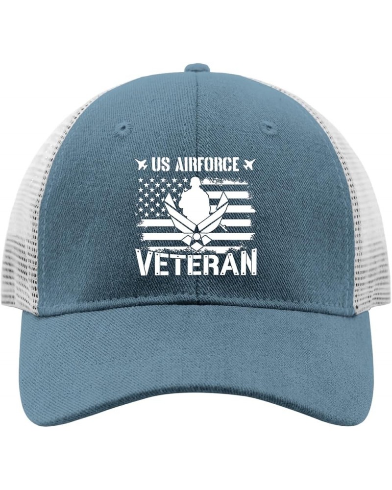 Trucker hat US Air Force Veteran Running hat Retro hat Gifts for Her Baseball Hat Suitable for Beach Accessories Skyblue $10....