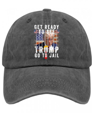 Get Ready to See Trump Go to Jail Hat Trump Hat for Womens Men Pigment Black Cowgirl Hats Cowgirl Hats Pigment Black $12.64 B...