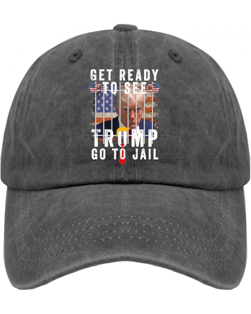 Get Ready to See Trump Go to Jail Hat Trump Hat for Womens Men Pigment Black Cowgirl Hats Cowgirl Hats Pigment Black $12.64 B...