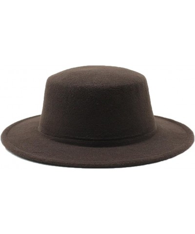 Women Wool Felt Hats White Wide Brim Fedoras for Wedding Party Church Hats Fedora Hat Floppy Derby Hats Brown $17.18 Fedoras