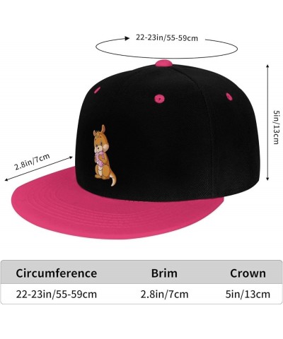 Lovely Kangaroo Snapback Hat for Men Women Baseball Cap Trucker Flat Bill Hats Dad Caps Pink $10.67 Baseball Caps