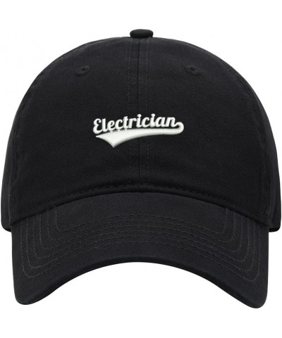 Baseball Cap Men Women Electrician Embroidered Unisex Classic Adjustable Strapback Dad Hat Black $11.78 Baseball Caps