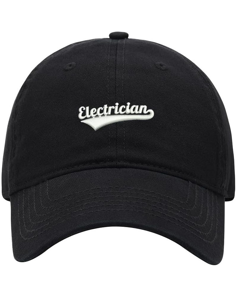 Baseball Cap Men Women Electrician Embroidered Unisex Classic Adjustable Strapback Dad Hat Black $11.78 Baseball Caps