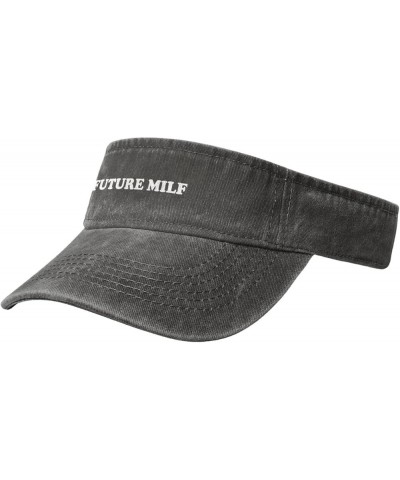 Future Milf Sport Sun Visor Hats Cotton Ball Caps Empty Top Baseball Sun Cap for Men Women,Black Deep Heather $9.76 Visors