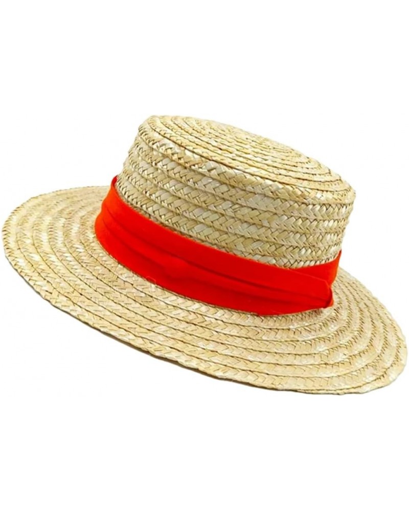 Women's Wide Brim Flat Top Lafite Summer Straw Hat with Ribbon Accessories Sun Hat Hollow Beach Hat 30 $9.53 Sun Hats