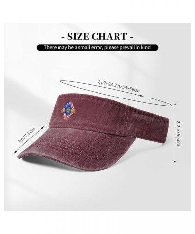 Hand Tear Flag of Nebraska Sun Visor Hats for Women Men Adjustable Sports Sun Hats Cotton Golf Cap Red $13.11 Sun Hats