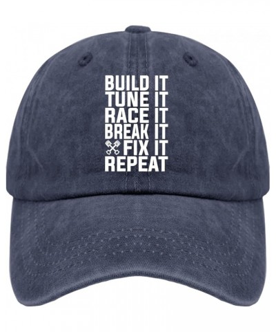 Build Tune Race Break Fix It Golf Hat Womans Hat Pigment Black Hats for Women Gifts for Grandma Cool Hats Navy Blue $11.06 Su...