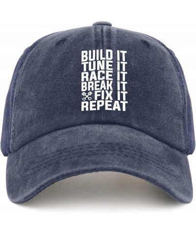 Build Tune Race Break Fix It Golf Hat Womans Hat Pigment Black Hats for Women Gifts for Grandma Cool Hats Navy Blue $11.06 Su...