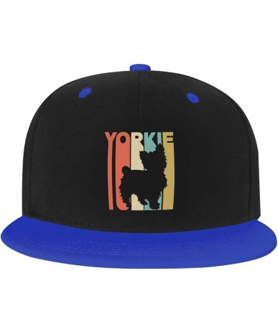 Adjustable Snapback Hat for Men Women, Yorkie Silhouette Unisex Hip Hop Baseball Cap Trucker Dad Hats Blue $11.11 Baseball Caps