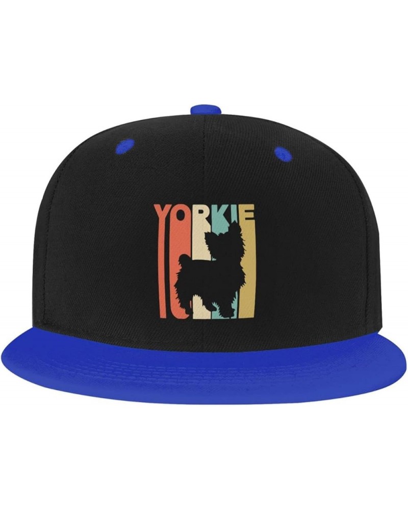 Adjustable Snapback Hat for Men Women, Yorkie Silhouette Unisex Hip Hop Baseball Cap Trucker Dad Hats Blue $11.11 Baseball Caps