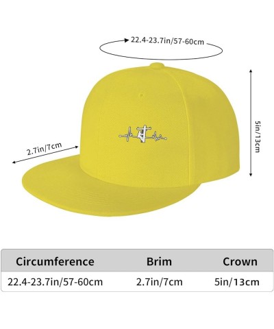 Heartbeat Lineman Hat for Men Women, Adjustable Baseball Cap Yellow $10.74 Baseball Caps