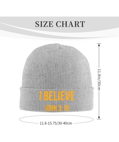 I Believe John 3 16 Christian Beanie Hat Men Winter Warm Hat Women Knit Slouchy Skull Cap Knitted Hat Black Gray $10.39 Skull...