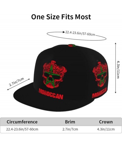 Cap Hat Four-Sided Printing Flat Bill Brim Cool Hip Hop Trucker Hat Men Women Adjustable Baseball Caps King Skull Moroccan Fl...