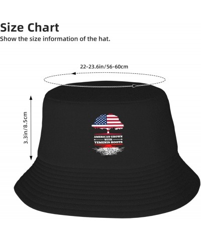 Bucket Hat for Men Women Adult Printed Fishing Hats Sun Hats Novelty Bucket Hats for Man Woman Black American Grown With Yeme...