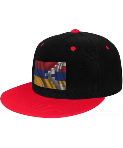 Silk Style Flag of Artsakh Snapback Hat for Men Women Baseball Cap Trucker Flat Bill Hats Dad Caps Red $11.15 Baseball Caps