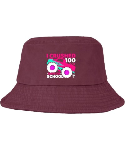 i Crushed 100 Days of School Bucket Hats Bucket Hats Funny Womens Hats Fishing Accessories for Beach Must Haves Deep Rose $11...