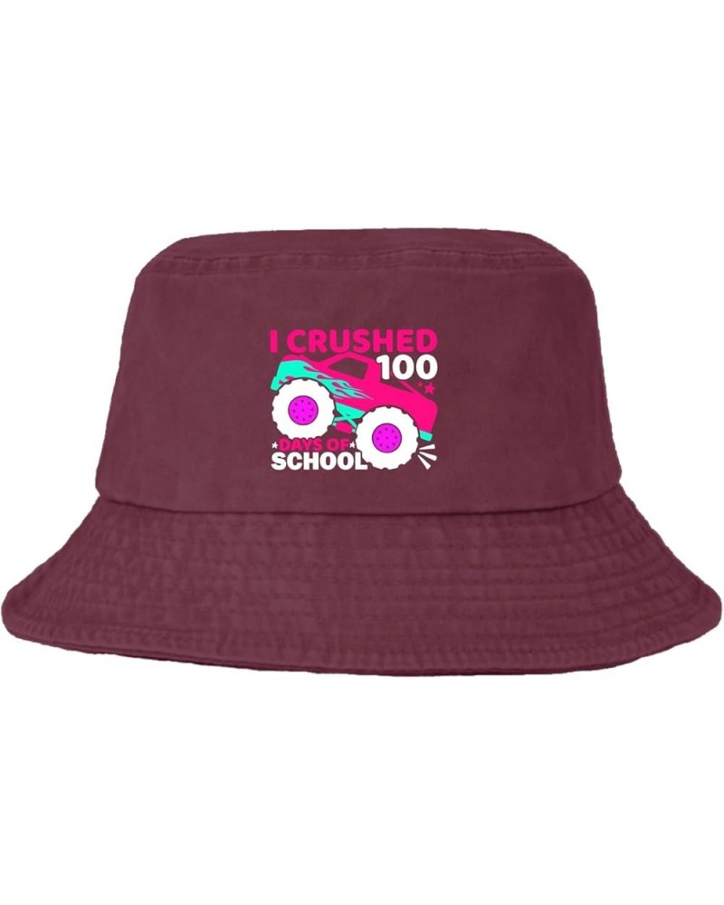 i Crushed 100 Days of School Bucket Hats Bucket Hats Funny Womens Hats Fishing Accessories for Beach Must Haves Deep Rose $11...