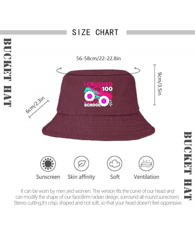 i Crushed 100 Days of School Bucket Hats Bucket Hats Funny Womens Hats Fishing Accessories for Beach Must Haves Deep Rose $11...