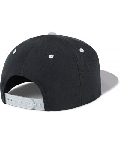 Margarita Embroidered Yupoong Flat Bill 6 Panel Snapback Hat Cocktail Party Black/Light Grey $17.99 Baseball Caps