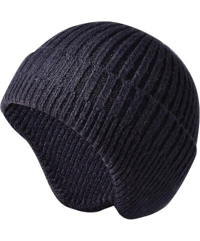 Earflap for Women Knitted Winter Men Womens Hat Cap Warm Knit Baseball Caps Gentleman Hat Navy-d $11.36 Skullies & Beanies