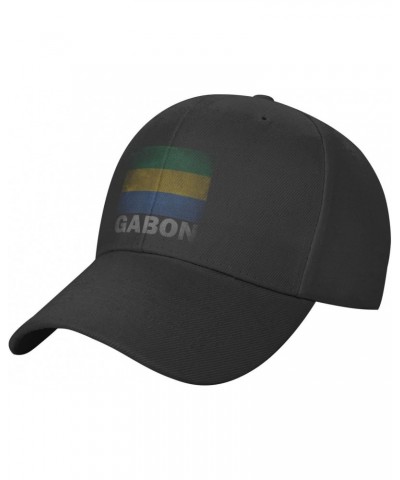 Retro Gabon Flag Classic Duckbill Caps for Stylish Sun Protection Black $10.88 Baseball Caps