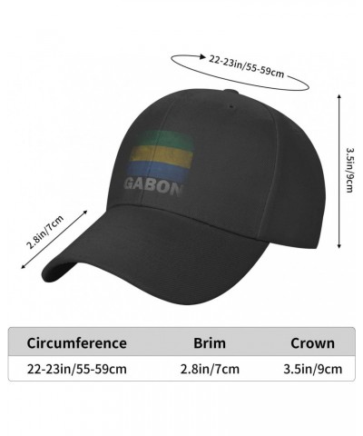 Retro Gabon Flag Classic Duckbill Caps for Stylish Sun Protection Black $10.88 Baseball Caps