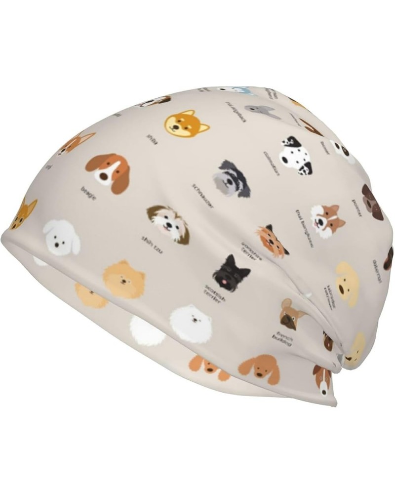 Manta Ray and Fish Print Women's Headwear Slouchy Beanie Hat Baggy Skull Sleep Cap Mens Knit Hat Outdoo Dog Breed $9.05 Skull...