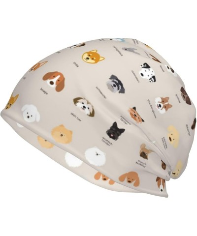 Manta Ray and Fish Print Women's Headwear Slouchy Beanie Hat Baggy Skull Sleep Cap Mens Knit Hat Outdoo Dog Breed $9.05 Skull...