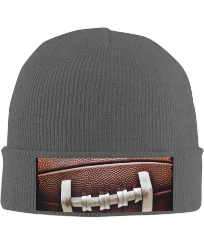 American Football Laces Print Knit Hat Winter Knit Hat for Men Women Deep Heather $14.56 Skullies & Beanies