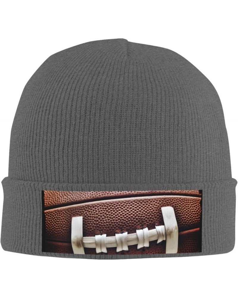 American Football Laces Print Knit Hat Winter Knit Hat for Men Women Deep Heather $14.56 Skullies & Beanies