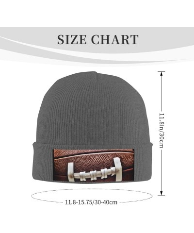 American Football Laces Print Knit Hat Winter Knit Hat for Men Women Deep Heather $14.56 Skullies & Beanies