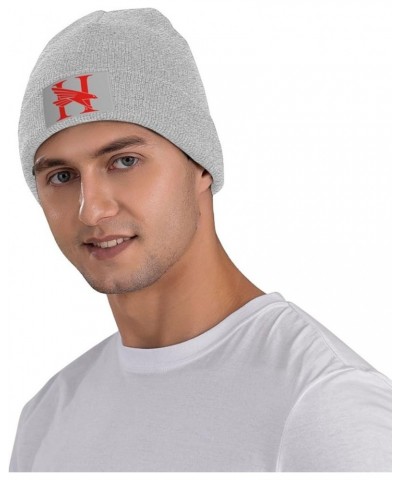 Huntingdon A College Logo Stretch Knit Hat for Men Women Winter Warm Cap Gray $8.05 Skullies & Beanies