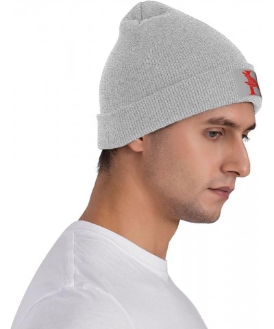 Huntingdon A College Logo Stretch Knit Hat for Men Women Winter Warm Cap Gray $8.05 Skullies & Beanies