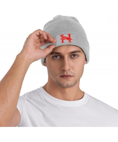 Huntingdon A College Logo Stretch Knit Hat for Men Women Winter Warm Cap Gray $8.05 Skullies & Beanies