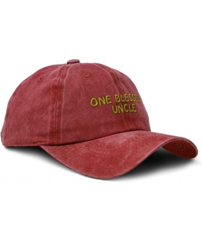 Custom Soft Washed Baseball Cap 1 Blessed Uncle Blessed Family E Uncle Cotton Red Design Only $12.00 Baseball Caps