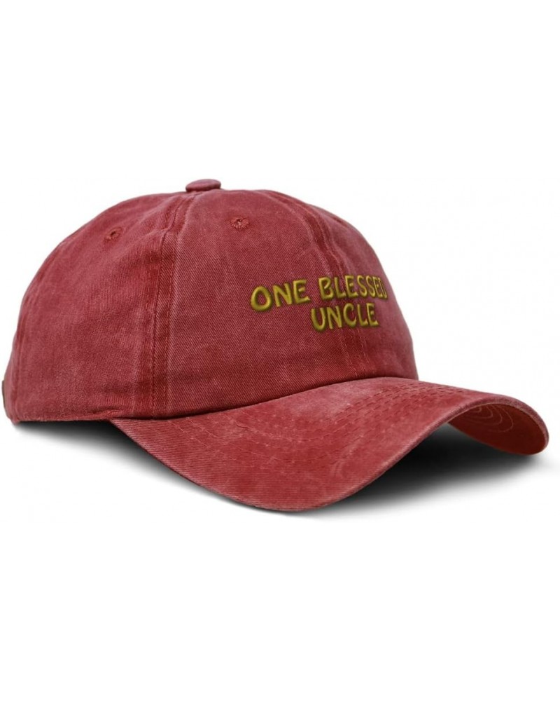 Custom Soft Washed Baseball Cap 1 Blessed Uncle Blessed Family E Uncle Cotton Red Design Only $12.00 Baseball Caps