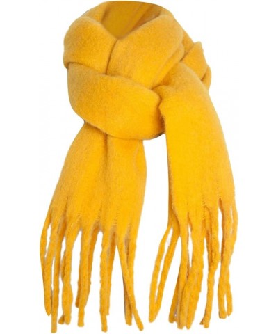 Large Scarf Women's Long Blanket Chunky Oversized Winter Fall Warm Scarf Big Scarves For Women Lightweight Yellow $11.47 Scarves