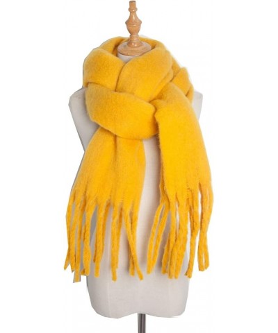 Large Scarf Women's Long Blanket Chunky Oversized Winter Fall Warm Scarf Big Scarves For Women Lightweight Yellow $11.47 Scarves