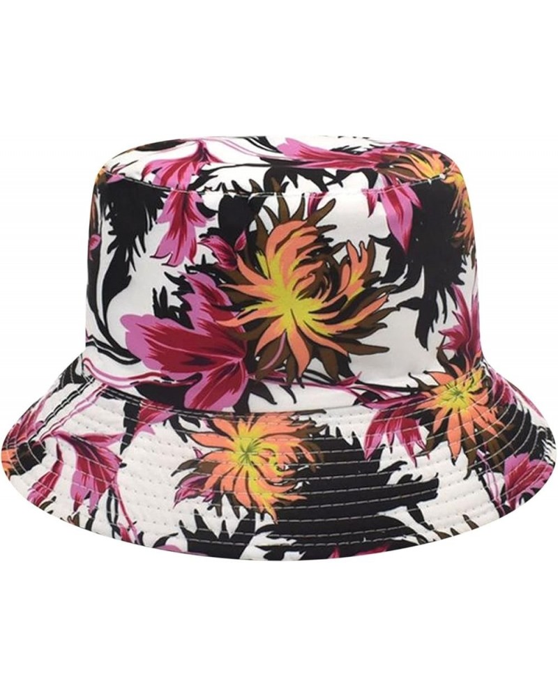 Lady Hawaii Bucket Hats Printed Foldable Fishing Hats Wide Brim Summer Beach Vacation Sun Caps (Black, One Size) Black One Si...