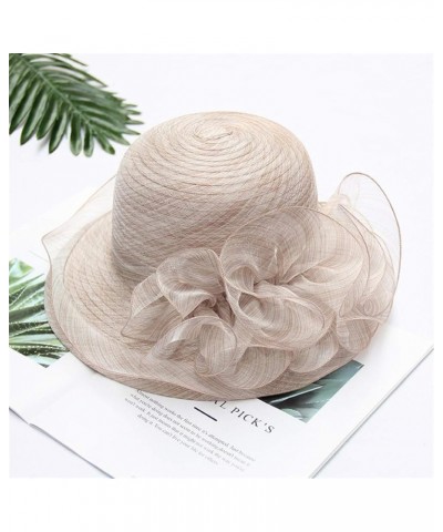 Lady Derby Church Cloche Hat Women Summer Wide Brim Beach Sun Hat Fascinator for Tea Party Wedding Dress Hat Khaki $7.55 Sun ...