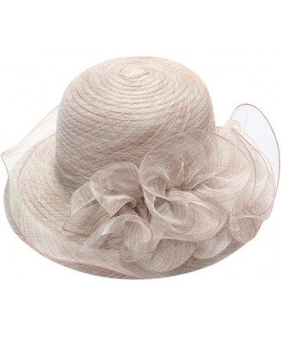 Lady Derby Church Cloche Hat Women Summer Wide Brim Beach Sun Hat Fascinator for Tea Party Wedding Dress Hat Khaki $7.55 Sun ...