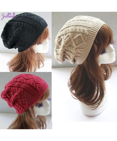 Fedora Hats for Women Women's Warm Small Fried Dough Twists Wool Knitting hat Hip hop Casual Pile Fashion Pullover hat D $15....