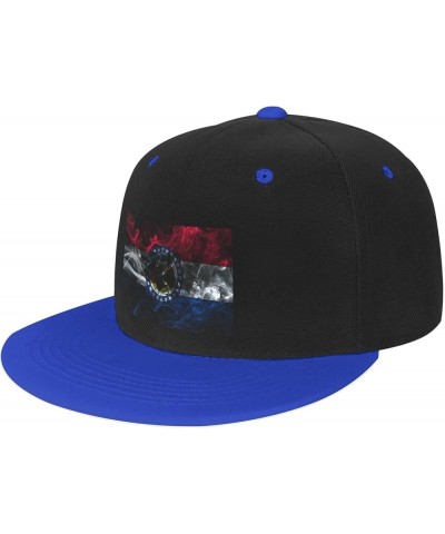 Smoke Flag of Missouri Baseball Cap for Men Women Snapback Hat Adjustable Flat Bill Hats Blue $11.87 Baseball Caps