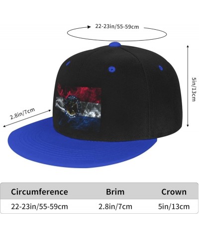 Smoke Flag of Missouri Baseball Cap for Men Women Snapback Hat Adjustable Flat Bill Hats Blue $11.87 Baseball Caps