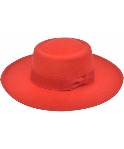 Top Hats for Women Wide Brim Wool Felt Fedoras Hat Men Autumn Winter Fashion Pork Pie Wedding Church Caps 17 $19.18 Fedoras