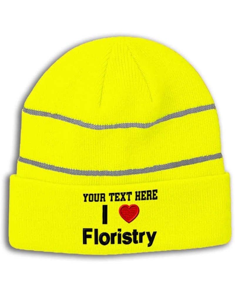 Custom Reflective Beanie I (Love) Floristry Red Heart Hobbies Lovers High Visibility Running Gear Skull Cap for Men & Women N...